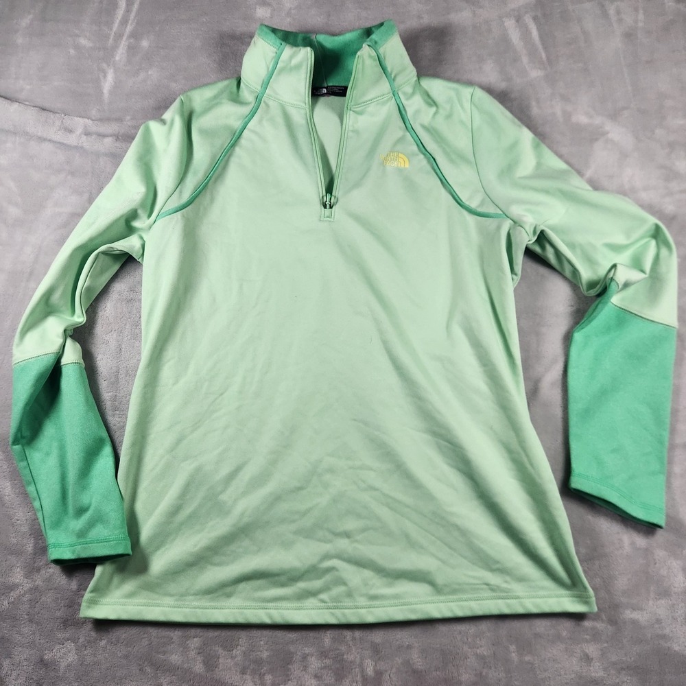 The North Face Pullover Women L 1/4 Zip Gorpcore Fleece Hiking Outdoor Y2K Green